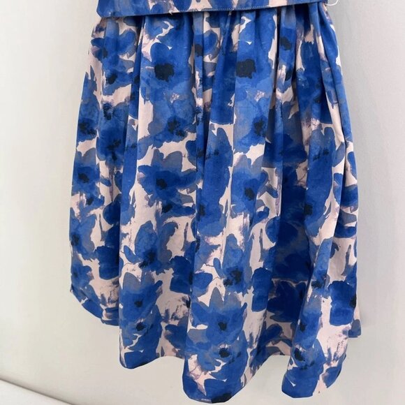 Crewcuts Blue Floral Belted Shift Dress Girls 7 - Picture 4 of 7